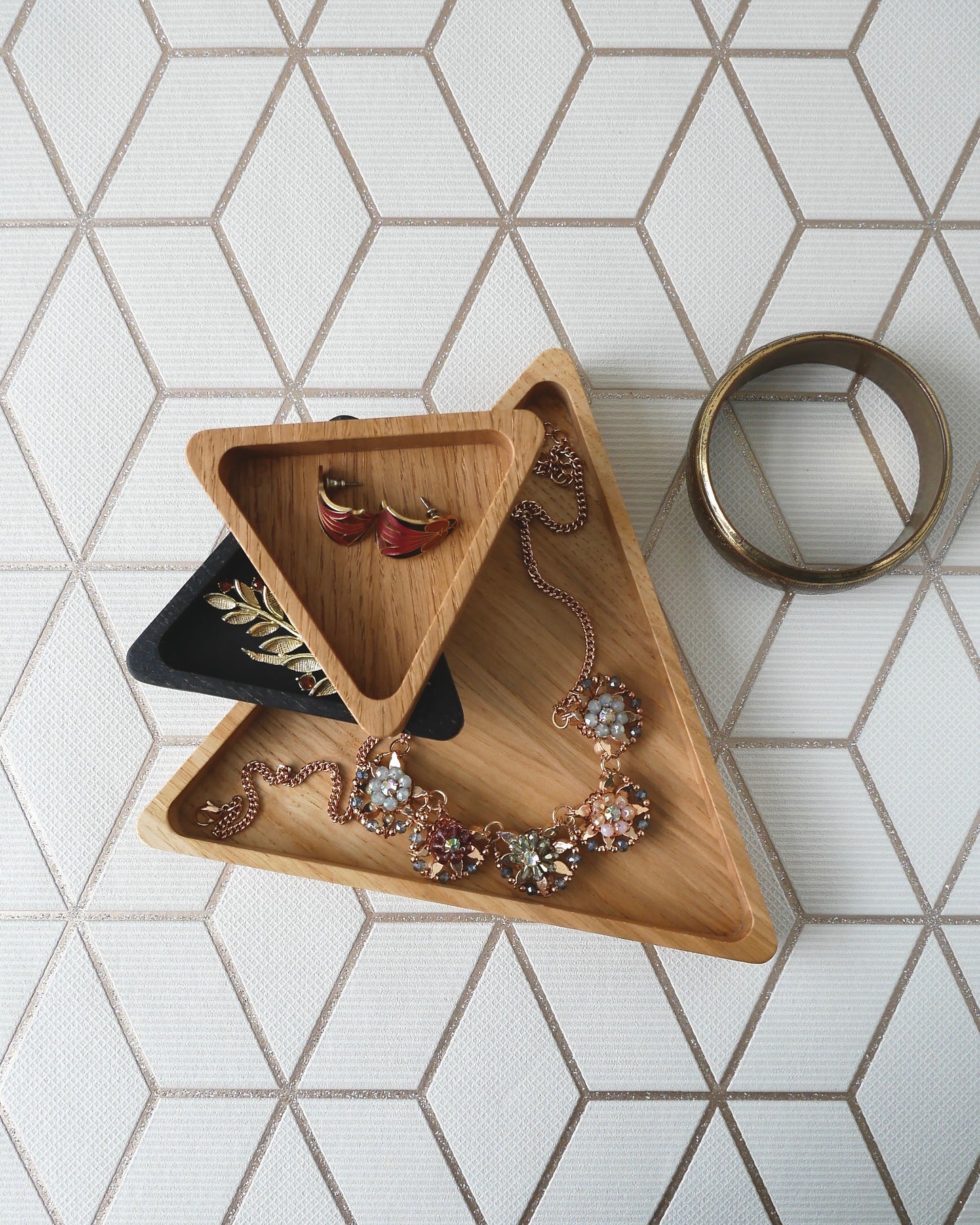 Wooden Oak Triangle Tray