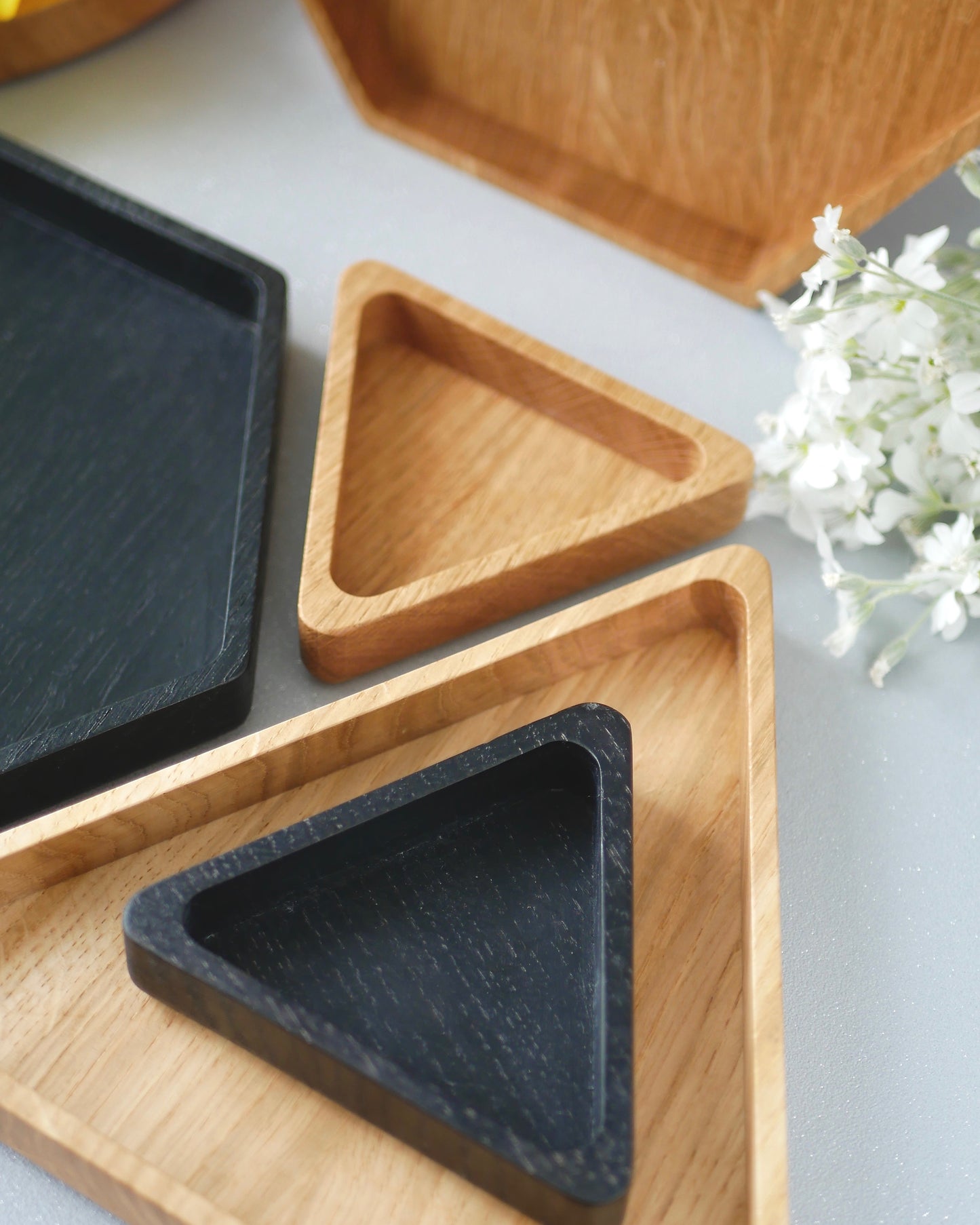 Wooden Oak Triangle Tray